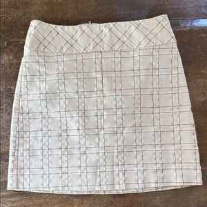 Vintage  Beige Plaid Mini Skirt